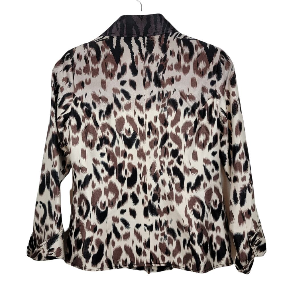Isabel Graphic Zebra Collar Leopard Print Zip Front Blazer - Size S - Picture 5 of 5